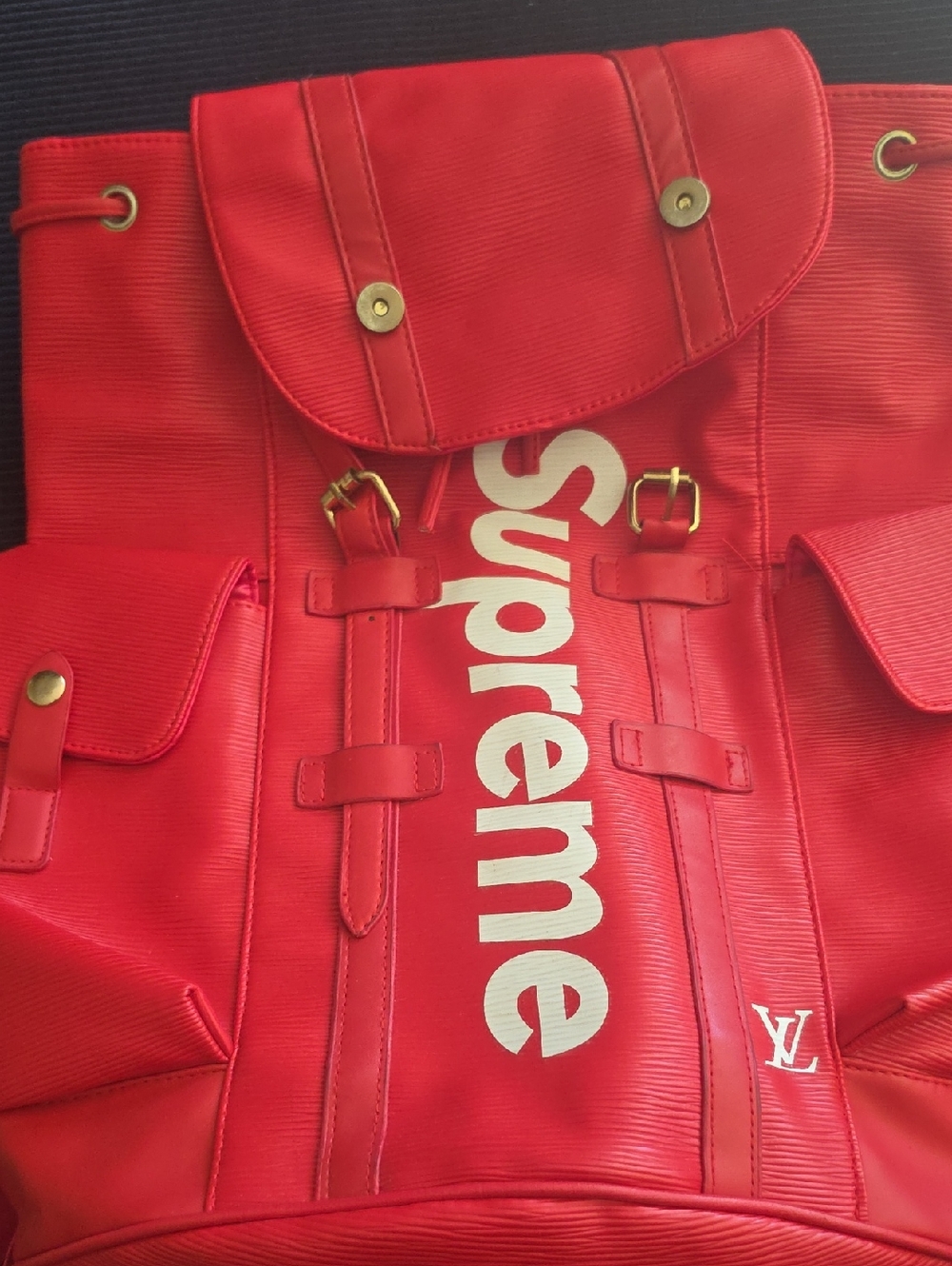 Red Drawstring Backpack - Picture 2 of 5